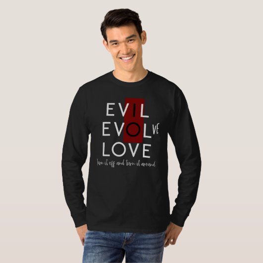 T-shirt Evil's Red Switch Off for Love Evolve White (Devant entier)