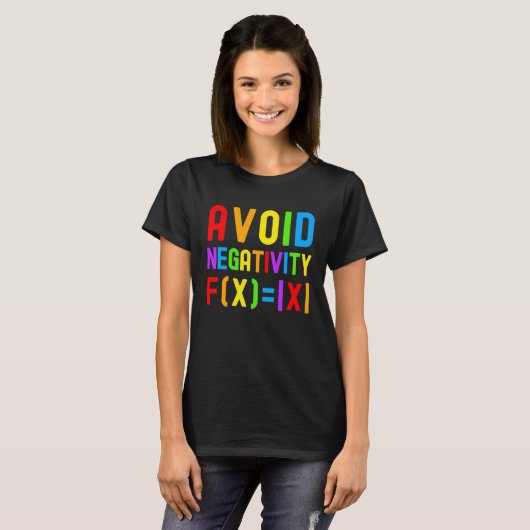 T-shirt Éviter la Négativité   Enfants Mathématiques Équat (Devant entier)