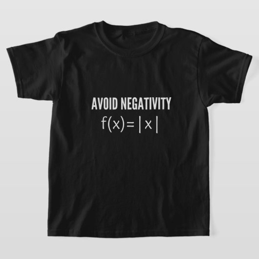 T-shirt éviter l'équation de maths de négativité (Poser)