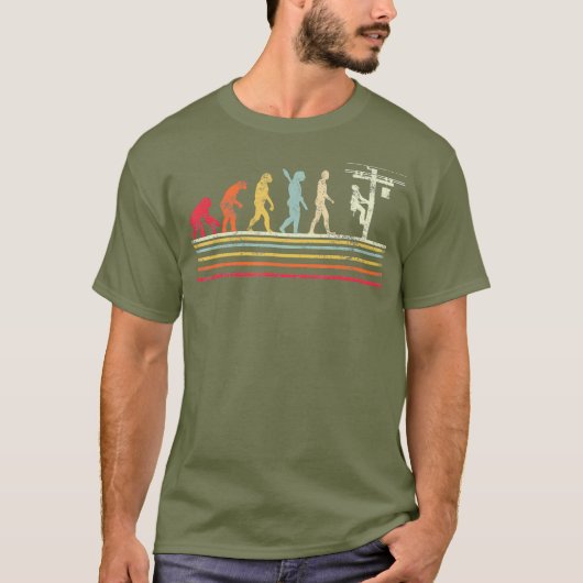 T-shirt Evolution Cool De Style Rétro De Lineman (Devant)