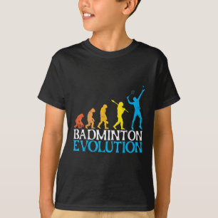 T-shirt Évolution de badminton Singe Joueur de badminton B