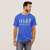 T-shirt Évolution de batteur de rock drôle de stick figure (Devant entier)