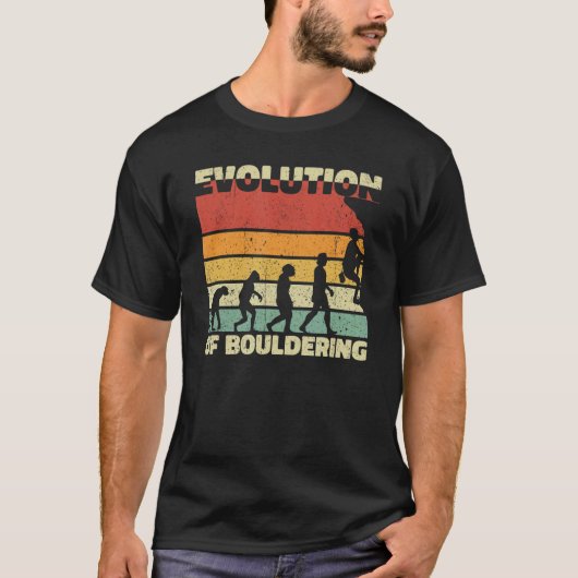 T-shirt Évolution De Bouldering Bouldering Rock Climber Hi (Devant)