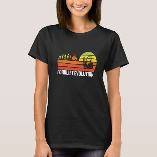 T-shirt Évolution de chariot élévateur Drôle d'opérateur d (Devant)