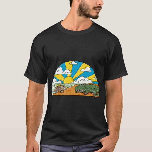 T-shirt Évolution de dinosaure de poisson drôle - Darwin P (Devant)