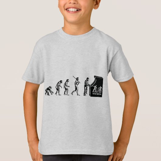 T-shirt Évolution de Gamer - geek d'arcade de jeux vidéo (Devant)