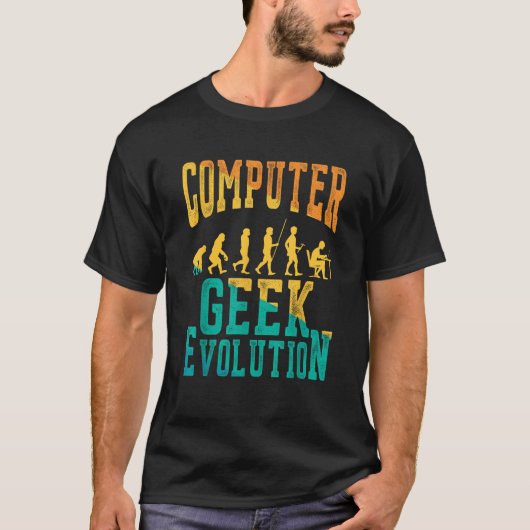T-shirt Évolution de geek informatique Geek informatique J (Devant)