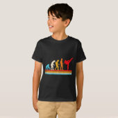 T-shirt Évolution de karaté taekwondo fille queue de cheva (Devant entier)