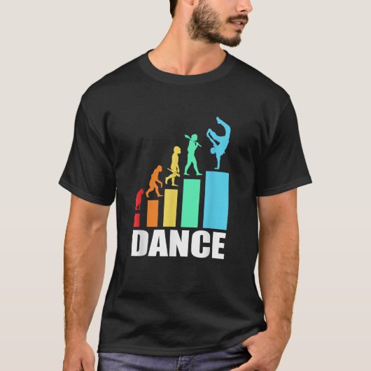 T-shirt Évolution de la danse break Danse break rétro (Devant)