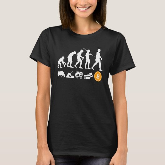 T-shirt Évolution de la monnaie Bitcoin Btc Crypto-monnaie (Devant)