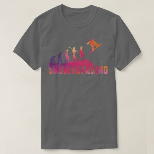 T-shirt Évolution de la planche à neige Freestyle Snowboa (Design devant)