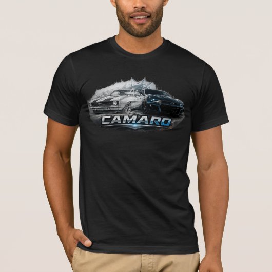 T-shirt Évolution de la voiture de muscle Camaro, du class (Devant)
