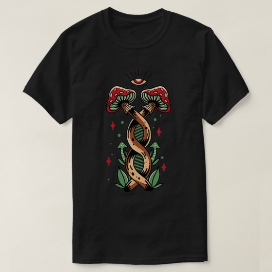 T-shirt Évolution de l'ADN de champignons magiques Psilocy (Design devant)