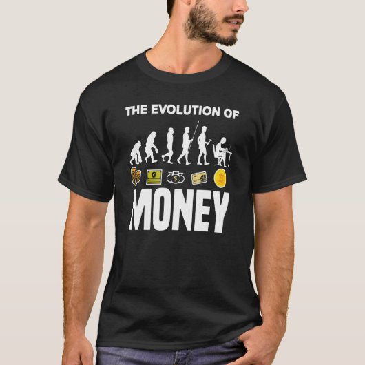 T-shirt Evolution De L'Argent BTC Crypto Porteur Cryptocur (Devant)
