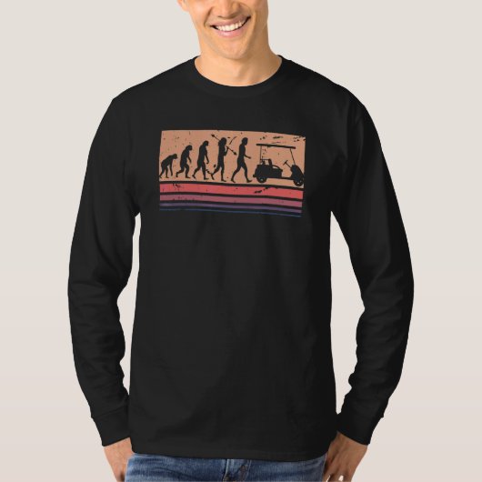 T-shirt Évolution de l'homme de style rétro golf (Devant)