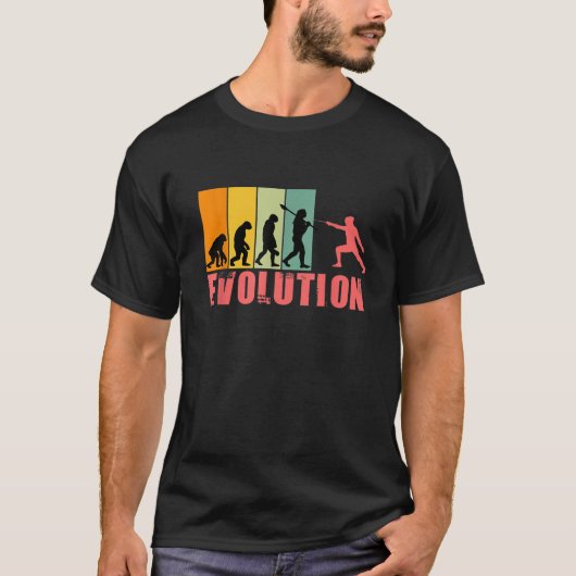 T-shirt Évolution de l'Homme Escrime Rétro Évolution Escri (Devant)