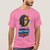T-shirt Évolution de l'homme et de la machine – Art IA (Devant)