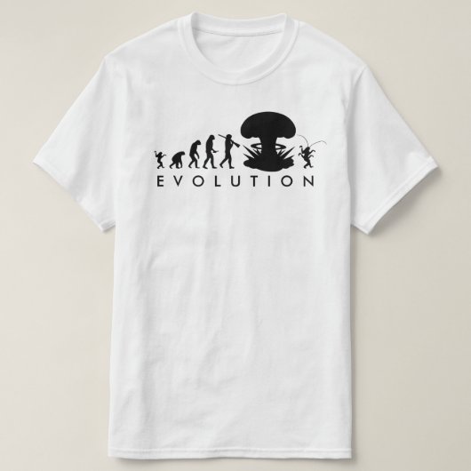 T-shirt Évolution de l'Homme et du Cafard Tableau d'Évolut (Design devant)