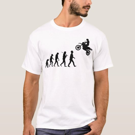 T-shirt Évolution de l'Homme Motocross Saut (Devant)