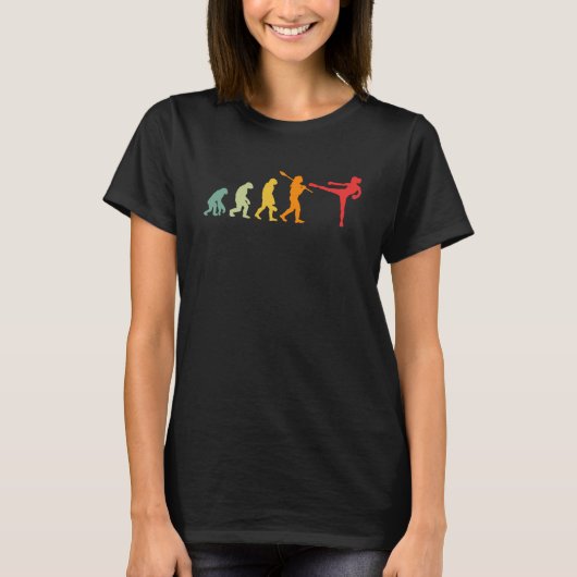 T-shirt Evolution de Man Kickboxing Evolution Funny Retro (Devant)