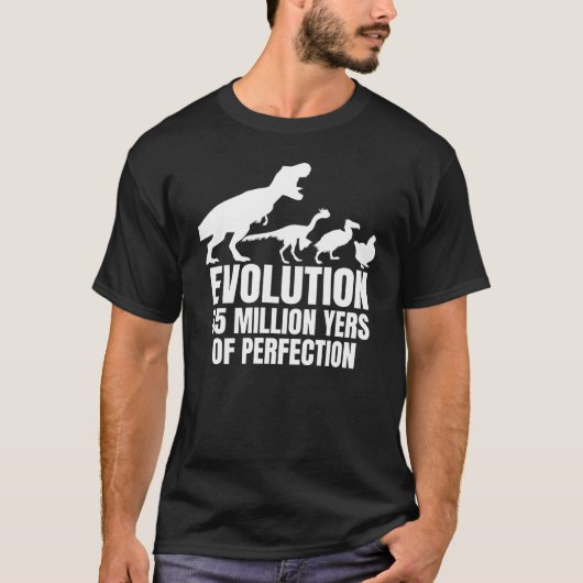 T-shirt Évolution de poulet Fermier Dinosaure Rex Poule (Devant)