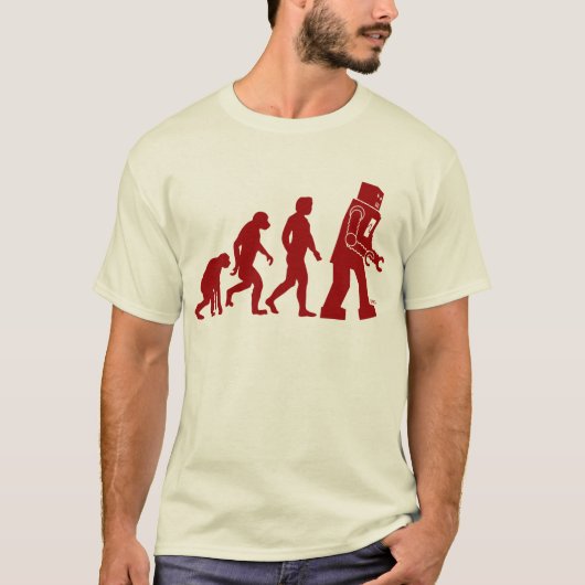 T-shirt Évolution de robot de l'homme dans le robot (Devant)