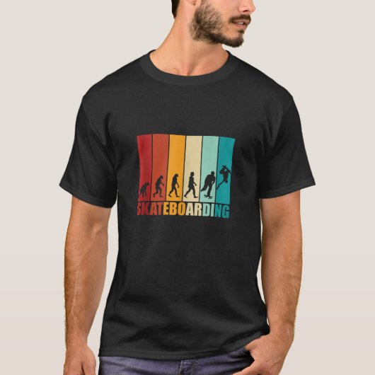 T-shirt Évolution de skateboarder skateboard rétro vintage (Devant)