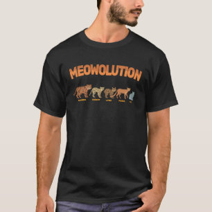 T-shirt Évolution des chats Meowolution Tiger Ocelot Lynx