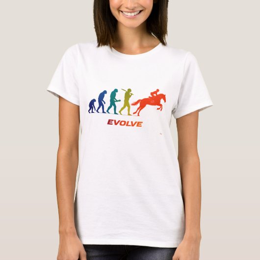 T-shirt Évolution des courses de chevaux silhouette design (Devant)