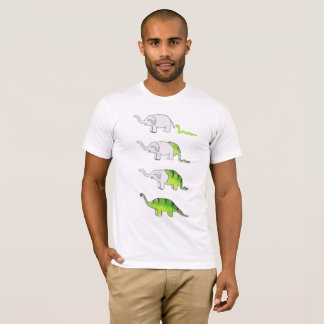 T-shirt évolution des éléphants aux dinosaures