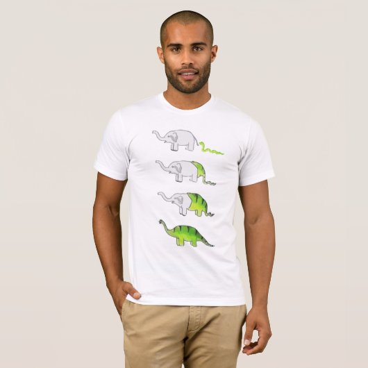 T-shirt évolution des éléphants aux dinosaures (Devant entier)