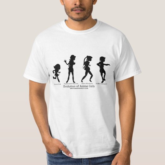 T-shirt Évolution des filles d'Anime (Devant)