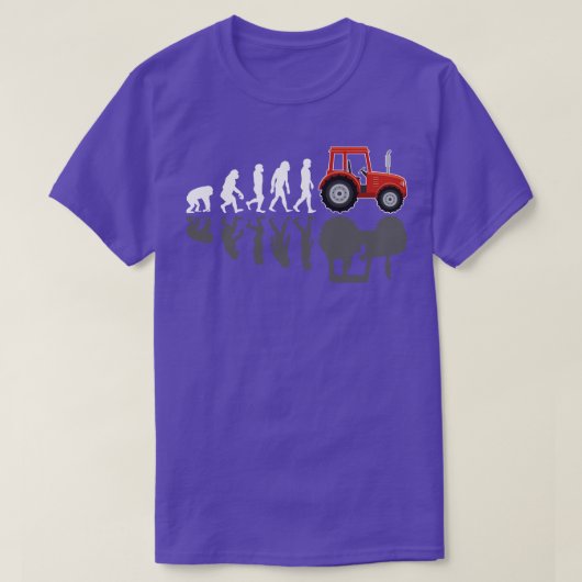 T-shirt Évolution des tracteurs agricoles avec ombre (Design devant)
