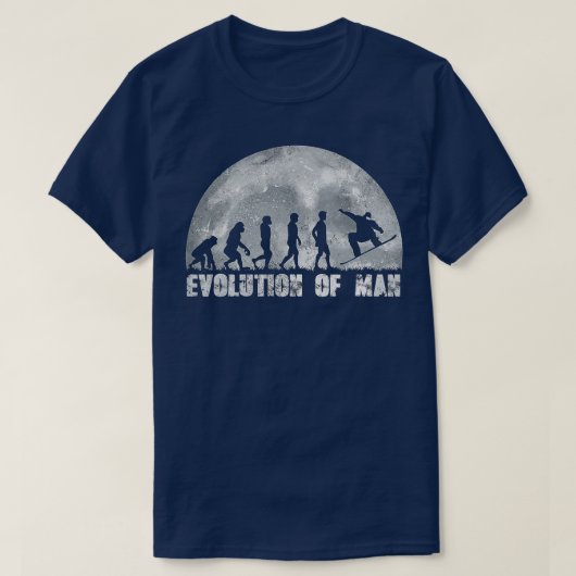T-shirt Evolution du Cool de snowboard de l'homme (Design devant)