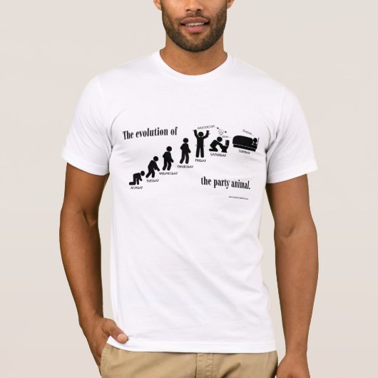 T-shirt Évolution du fêtard (Devant)