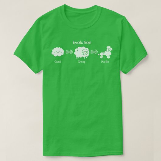 T-shirt Évolution du nuage au mouton et au caniche (Design devant)