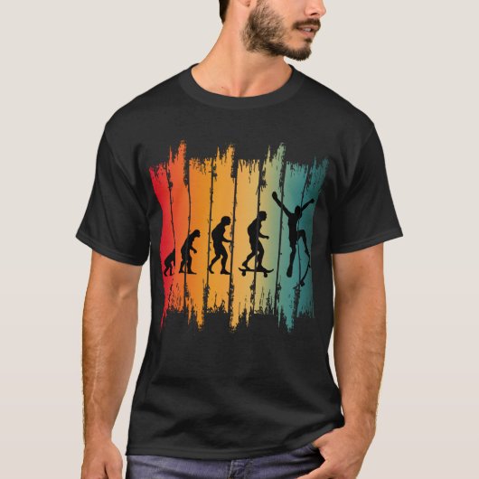 T-shirt Évolution du skateur de skateboard (Devant)