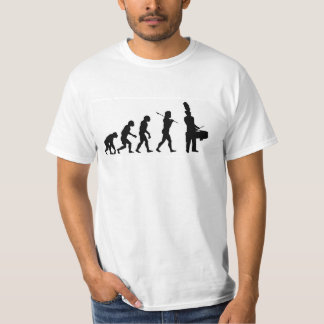 T-shirt Évolution d'un batteur de tenor (blanc de base)