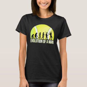T-shirt Évolution D'Un Homme Avec Bal De Tennis Et Rac De