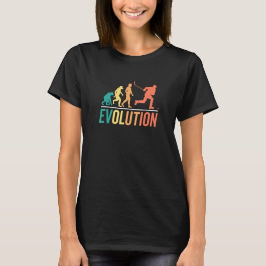 T-shirt Évolution D'Un Joueur De Hockey les années 70 (Devant)
