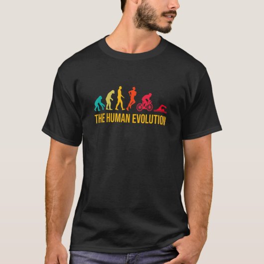 T-shirt Evolution Graphique Triathlon Courir Bikin de nata (Devant)