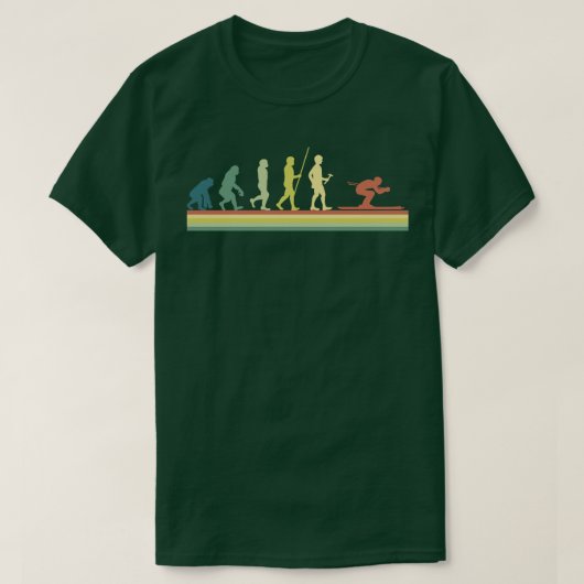 T-shirt Évolution humaine du ski (Design devant)