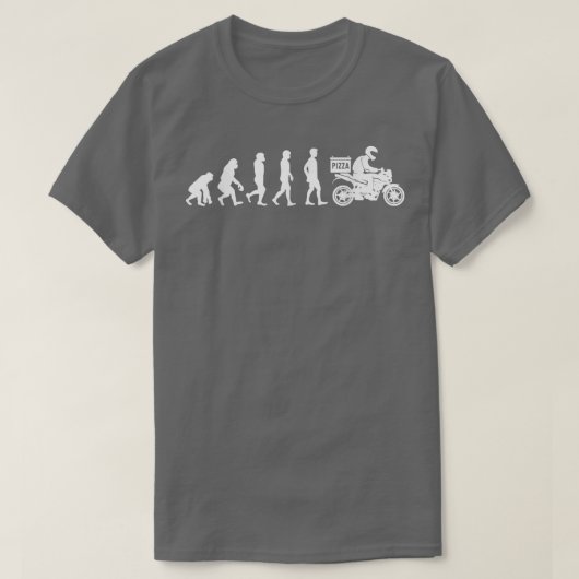T-shirt Evolution humaine Livraison de pizza Guy Manger Pi (Design devant)