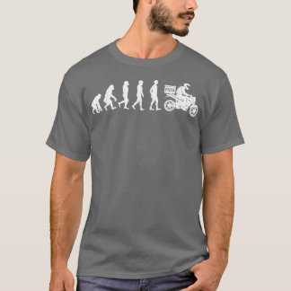 T-shirt Evolution humaine Livraison de pizza Guy Manger Pi