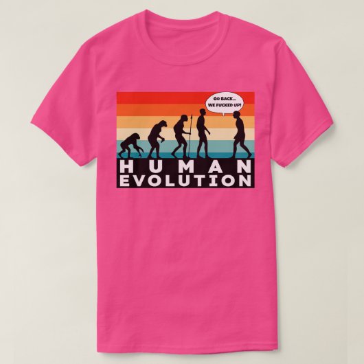 T-shirt Évolution humaine rétro (Design devant)