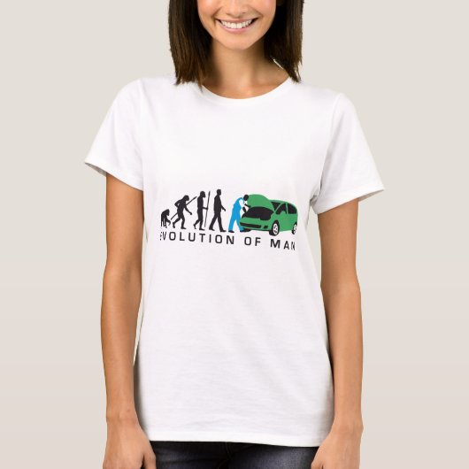 T-shirt évolution of car voiture mechanic (Devant)