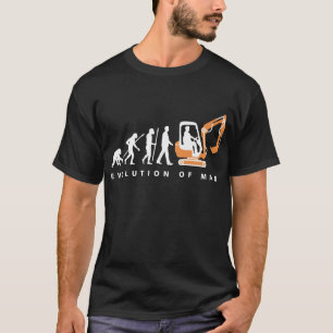 T-shirt evolution of man excavator driver