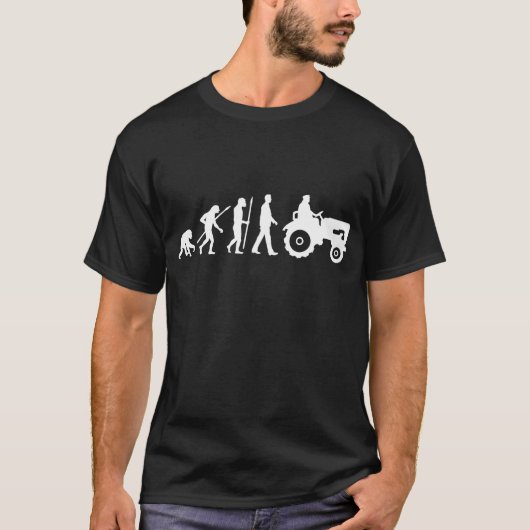 T-shirt evolution of man farmer wittor tractor (Devant)