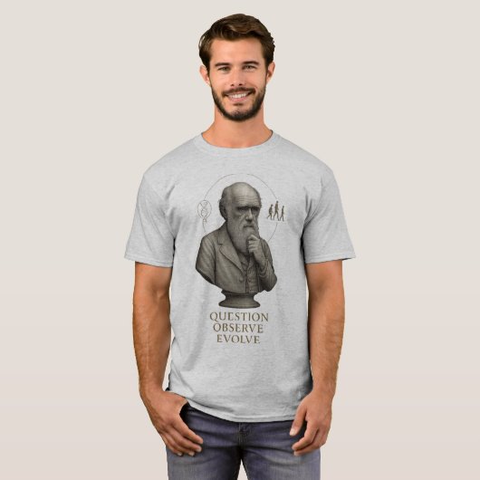 T-shirt EVOLUTION OF THOUGHT – Question. Observe. Evolve. (Devant entier)