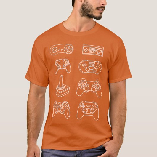 T-shirt Evolution of Video Game Controllers Geek Nerd Game (Devant)
